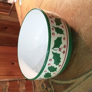 Home Victorian Holly Large 11" Salad Serving Bowl Holly Christmas